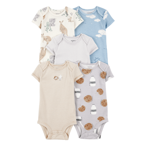Baby Boy 5-Pack Kangaroo Cloud Short-Sleeve Bodysuits - Carter's | Carter's