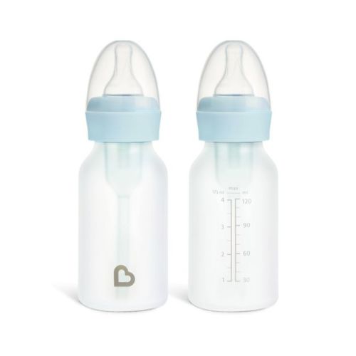 Munchkin Bond Silicone Coated Glass Baby Bottles - Blue - 4 fl oz/2pk