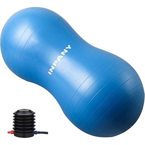 INPANY Peanut Ball - Anti Burst Exercise Ball for Labor Birthing, Physical Therapy for Kids, Core Strength, Flexible Seating, Home & Gym Fintness, Sensory Chair Wiggle Seat for Boys and Girls