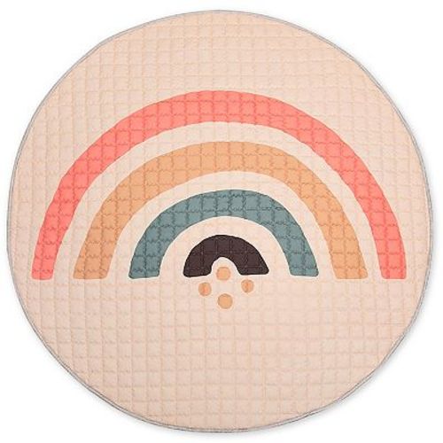 Hakuna Matte Boho Rainbow 59" Quilted Circle Playmat, Neutral Colors