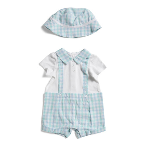 Newborn Boys Golf Day Plaid Romper And Hat Set | Kids & Baby | T.J.Maxx