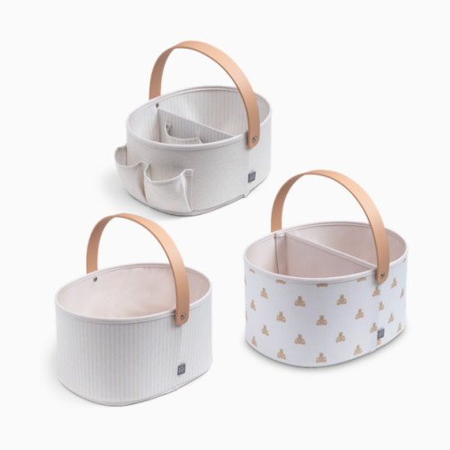 Delta Children babyGap 3-Pack Nested Fabric Storage Bins with Handles - Tan