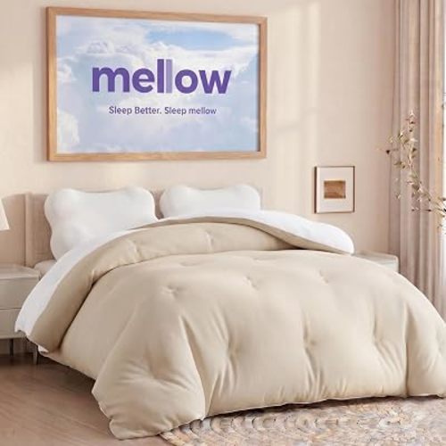 Mellow Marshmellow Comforter, Oeko-TEX Fabric (Sand, King/Cali King)