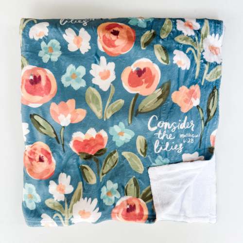 Consider the Lilies Floral Minky Blanket