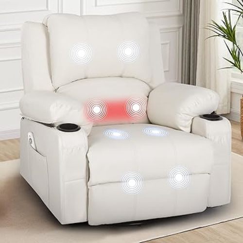 Massage Swivel Rocker Recliner Chair with Heat Nursery Rocking Glider Chair