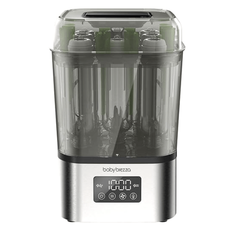 Baby Brezza 10 Minute SuperQuick Bottle Sterilizer + Dryer - Large 8 Bottle Capacity (Stainless Steel)