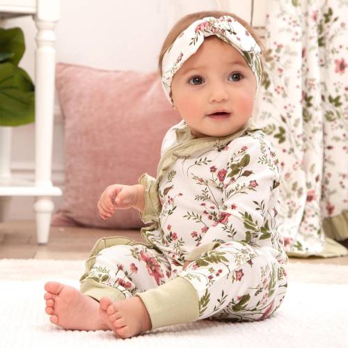 Floral Romper for Newborn Girls - Adorable Baby Girl Clothes - Soft Bamboo/Cotton Zipper - Coming Home Outfit - Baby Shower Gift - Tesa Babe