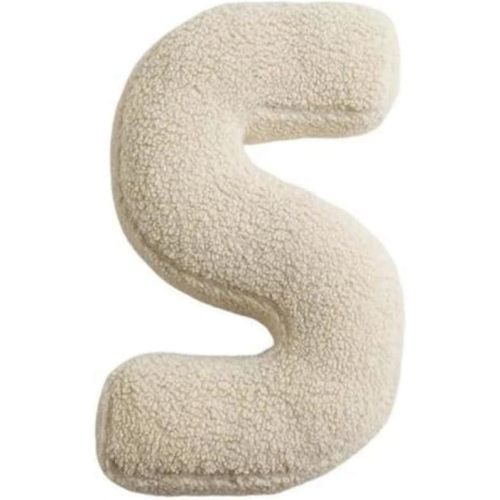 Letter Pillows,Cute Soft Plush Letter Pillows Decorative Throw Pillows English Alphabet Pillows Cushion for Living Room Sofa Couch Bed Car (S)