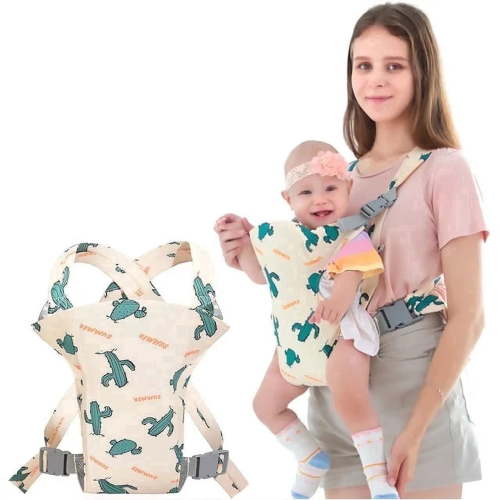 BABYLTRL 4 in 1 Baby Carrier, Ergonomic Adjustable Wrap, Breathable Cotton for Newborns and Toddlers up to 33 lbs