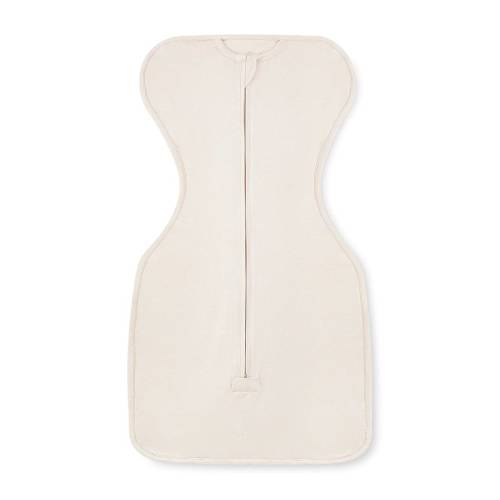 Newborn Front Opening Zip Up Bamboo Swaddle 0.5 TOG - Creamy White