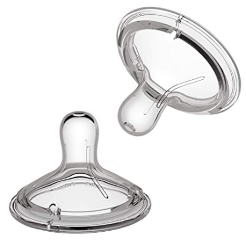 Nanobebe Silicone Nipples Triple Vented Twin-Pack - Slow Flow - Slow flow