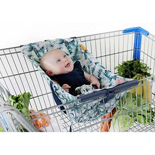 BINXY BABY Shopping Cart Hammock | The Original | Holds All Car Seat Models | Ergonomic Infant Carrier + Positioner - Tropical Days