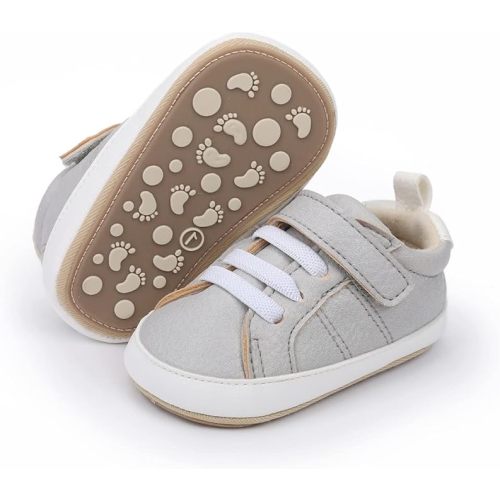 E-FAK Baby Shoes Boys Girls Infant Sneakers Non-Slip Rubber Sole Toddler Crib First Walker Shoes