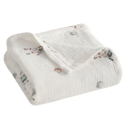 4-Layer Muslin Cotton Toddler Blanket, Soft & Skin-Friendly Swaddle Blanket for Nursery & Crib - NTBAY