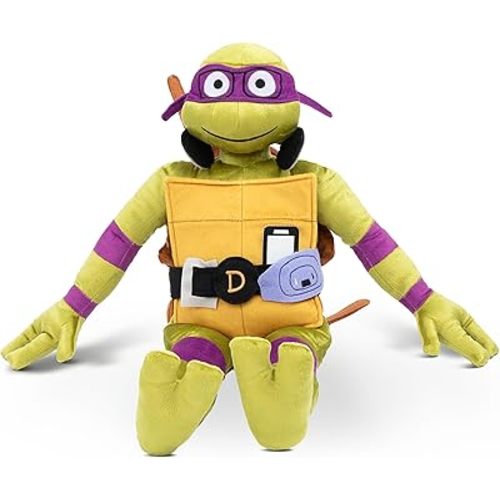 Jay Franco Nickelodeon Teenage Mutant Ninja Turtles Donatello Plush Pillow Buddy - Super Soft Stuffed Character Pillow - Polyester Microfiber, 26 Inches