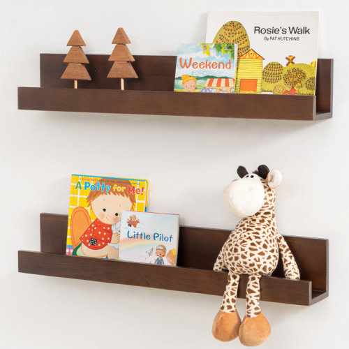 Gracie Oaks 2 Piece Pine Wood Picture Ledge Shelves & Reviews | Wayfair