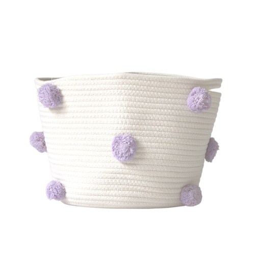 Lilac Pom Storage Basket MEDIUM - Lilac, Light purple - Baby Nursery, Nursery Decor, Baby Nursery, Baby Room storage, Playroom