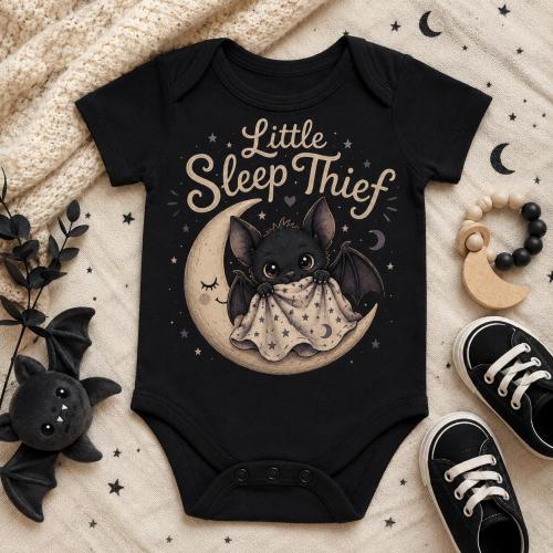 Goth Baby Bodysuit | Little Sleep Thief | Alternative Baby Shower Gift