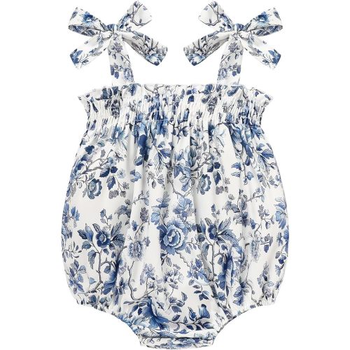 Baby Girl Summer Clothes Newborn Girl Outfits Cute Strap Baby Girl Romper Jumpsuit Infant Floral One Piece Bodysuit