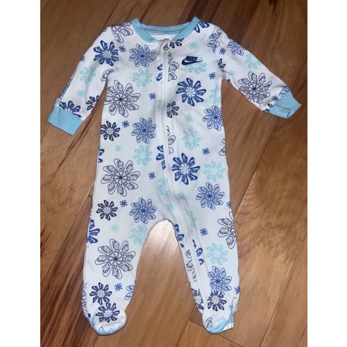 NIKE BABY GIRLS BLUE & WHITE ONE PIECE SIZE 6M EXCELLENT COND LD3
