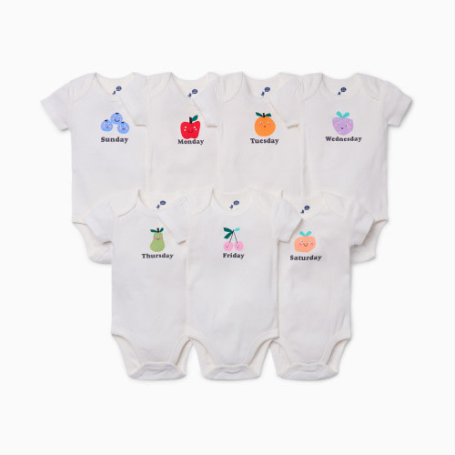 Small Story Days Of The Week Bodysuits (7 Pack) - Fruit Days, 9-12 M