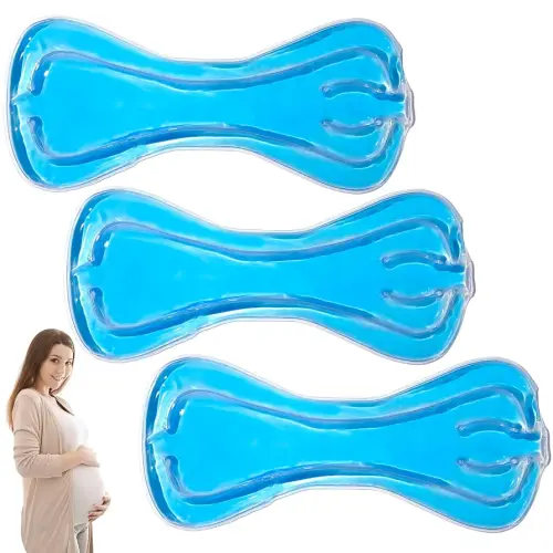 Perineal Cold Packs Gel,Reusable Postpartum Ice Pack,Hot and Cold Pads for After Delivery Essentials Postpartum-Uterine Cramps and Hemorrhoid Relief,Helps Reduce Swelling (Blue 3 Count)