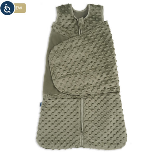 Olive Green Plushy Dot Velboa Swaddle | HALO