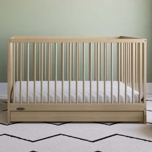 Graco Teddi 5-in-1 Convertible Baby Crib with Drawer, Driftwood