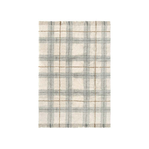 Rugs by Roo | Tartan Blue Sage Washable Area Rug
