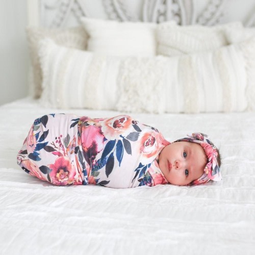 Swaddle Headband Set - Dusk Rose