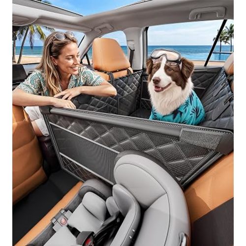 Doglike Heavy Duty Dog Car Seat for Back Seat, Hard Bottom Rigid Support