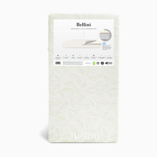 Bellini Breathable Luxury Crib Mattress - White With Green