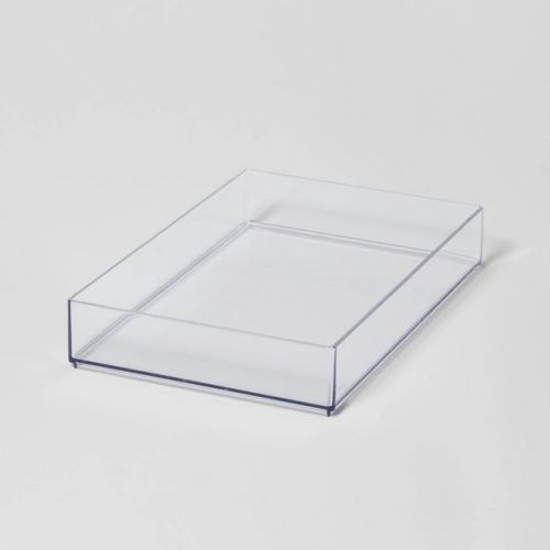Large 12"x8"x2" Plastic Organizer Tray Clear - Brightroom™: Bathroom PET Organizer Bin
