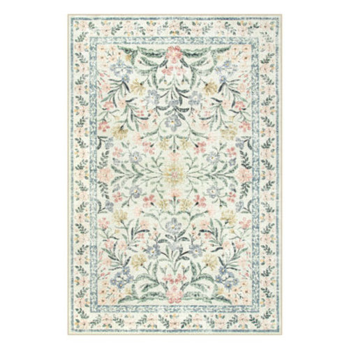 Dakota Fields Washable Floral Area Rugs Boho Large Rugs Non-Slip for Bedroom Soft Rubber Backed Carpet & Reviews | Wayfair