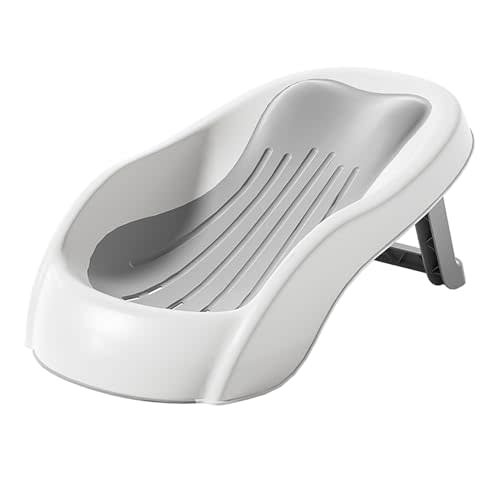 Baby Bath Support for Tub Baby Bathtub, Non Slip Adjustable Angle PP TPE Comfortable Newborn Bathtub Seat Newborn Bath Essentials (Gray)