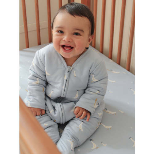 Baseball Goose 0.5 TOG Long Sleeve Bamboo Viscose Footie Sleep Sack | gunamuna