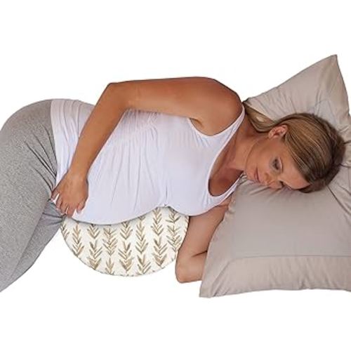 Boppy Wedge Pregnancy Pillow - Compact Support Wedge Maternity Pillow for Back, Knees, Pelvic Floor at Home, Office & Travel with Washable Knit Cover - Taupe Grassland