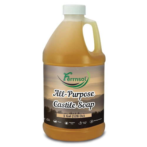 Ferrnsol Liquid All Purpose Castile Soap, Unscented Refill, 1 Gallon