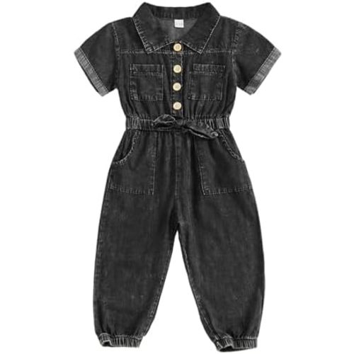 Summer Toddler Girl Jumpsuit Shorts Little Girl Overalls Clothes Baby Jean Romper Jumpsuit One Piece Outfit