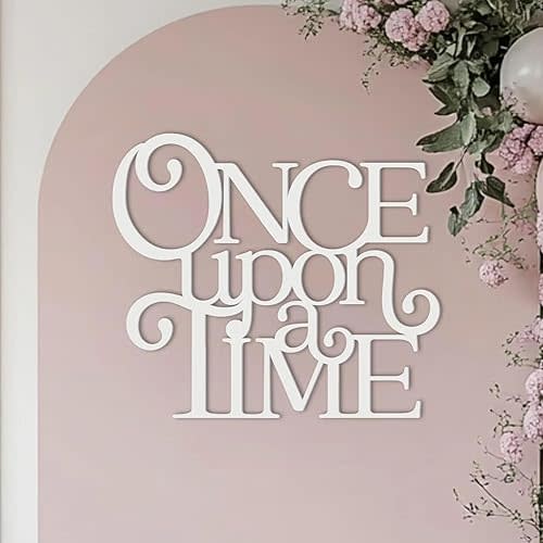Once Upon a time Sign for Backdrop,Wooden Kids Room Reading Corner Decorations for Reading Corner Kids Room Family Bookshelf Home Décor Birthday Present DIY Decoration