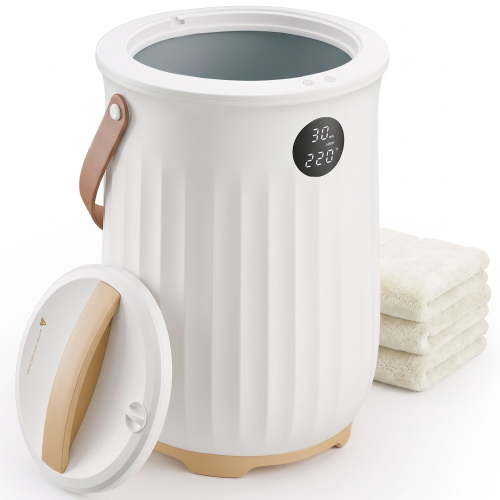 SHOUFTW 20L Bucket Towel Warmer with Auto Shut Off, Fast Heating, One-Touch Control & Fragrance Tray for Blankets & Robes, White