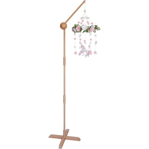 Crib Mobile Arm Wooden Floor Stand, Baby Mobile Arm for Crib & Bassinet, 360° Adjustable Height Universal Fit, 100% Natural Beechwood, Hanger Nursery Decor & Gift Accessories – Sorrel & Fern