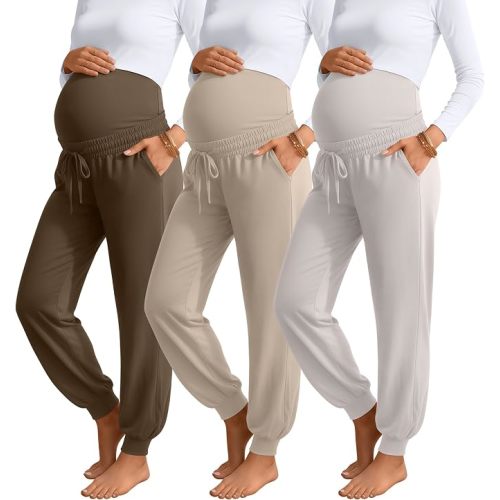 3 Pack Women's Maternity Joggers Pants Yoga