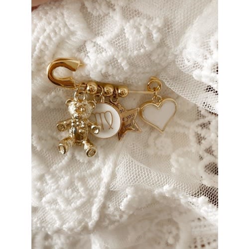 Personalized Gold Baby Pin |  Baby Brooch | Baptism Pin | Stroller Pin | Baby Shower | Keepsake Baby Pin | Bridal Pin | Shell Gift Box