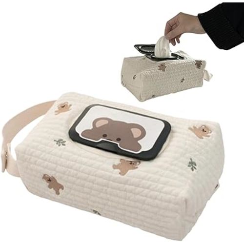 Travel Wipes Case - Portable Baby Wipe Dispenser and Tissue Holder | Reusable Lightweight Moist Towels Pouch, Travelling Diaper Bag Organizer for Outdoor Camping Walking and Bathroom Use