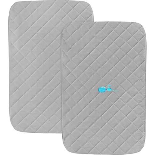 Bassinet Mattress Pad Cover Fit for Baby Delight/Mika Micky/Dream On Me Lotus/ANGELBLISS/KoolerThings (3 in 1) Bedside Sleeper, Waterproof Bassinet Mattress Protector Quilted Bassinet Sheets 2 Pack