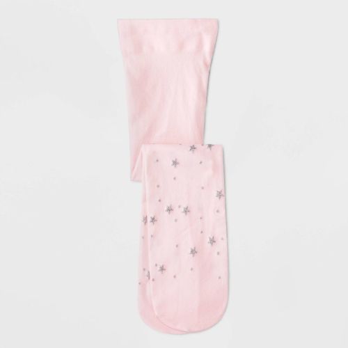 Toddler Girls' Christmas Glitter Stars Fashion Tights - Cat & Jack™ Pink - 6-12 months