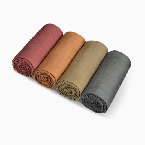 Momcozy Muslin Swaddle Blanket (4 Pack) - Warm Amber