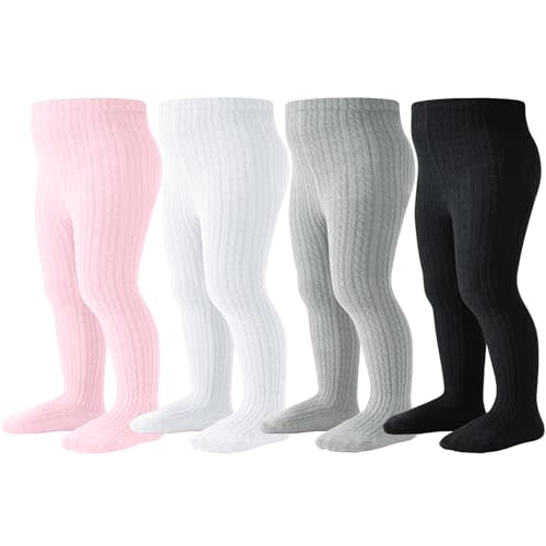 Coziwill Socks Baby Tights Toddler Stockings Tights Soft Cotton Cable Knit Baby Girl Tight Leggings Newborn Infant 0-4T