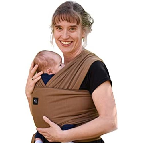 Baby Wrap Carrier Soft, Stretchy, Cotton Baby Wrap, Baby Sling, Nursing Cover Up for use with Newborn-Toddler: Evenly distributes Weight for More Comfortable Carrying (Brown)